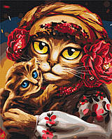 Картина за номерами Сім'я котиків ©Маріанна Пащук, картина в цифрах, Розмальовка антистрес патріотична 40х50 см BrushMe