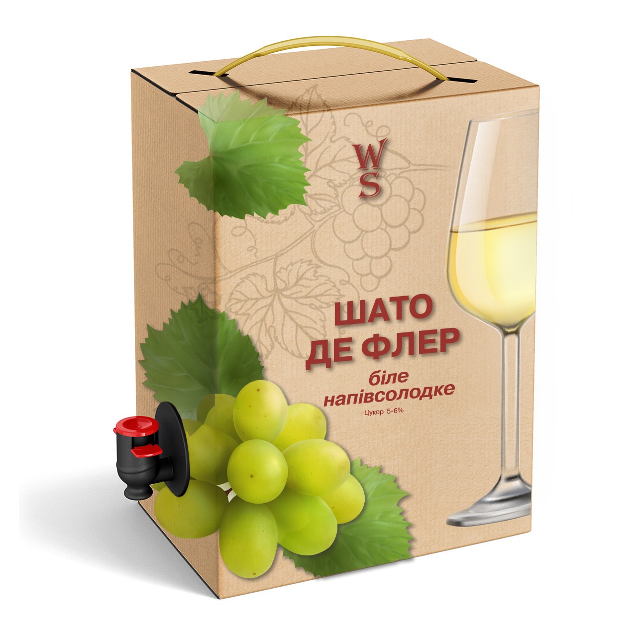 Вино «Шато де флер» столовое белое полусладкое 5 л.: продажа, цена в ...
