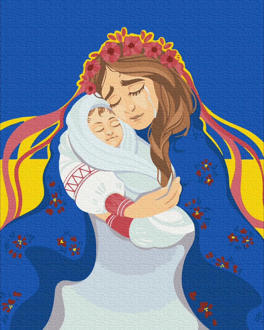 Картина за номерами Патріотична українська тематика Ненька Україна ©Anastasiia Kasarda 40х50см BrushMe BS53077