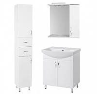 Комплект мебели для ванной комнаты с раковиной белого цвета 60 см Пик Базис 19547-18839-19940