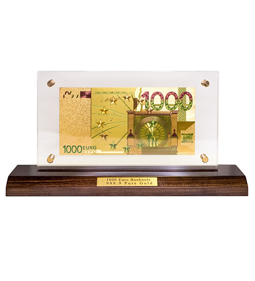 Екстравагантна купюра 1000 EUR (євро) з покриттям під золото 28*14*6 см – ідея для колекціонера Гранд Презент ГП600073