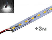 LED линейка 12В 18Вт 5730 72led нейтральный + скотч 3М