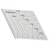 Линейка для пэчворка и квилтинга, "Ромб" 60 градусов (акрил 3мм)