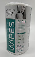 Одноразовые салфетки гладкие Etto 15x15 100шт/уп