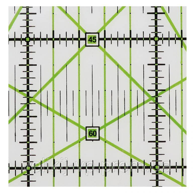 Линейка для пэчворка и квилтинга, 15х15 см (акрил 3мм) - фото 4 - id-p1661574771