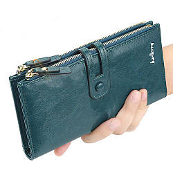 Жіночий гаманець клатч на кнопці, з екошкіри Baellerry N1632 Women Long (20х10х3,5 см) Темно-бірюзовий