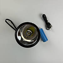 Ліхтарик тактичний світлодіодний ручний акумулятроний microUSB TFL-1 Black, фото 5