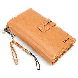 Жіночий гаманець клатч на кнопці, з екошкіри Baellerry N1632 Women Long (20х10х3,5 см) Жовтий