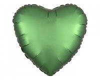 Фольгированный шар Сердце Сатин зеленое 18' Anagram