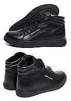 Мужские зимние кожаные ботинки Tommy Hilfiger Black, Сапоги, кроссовки зимние черные, спортивные ботинки