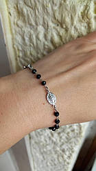 Срібна чотка на руку з гірським кришталем