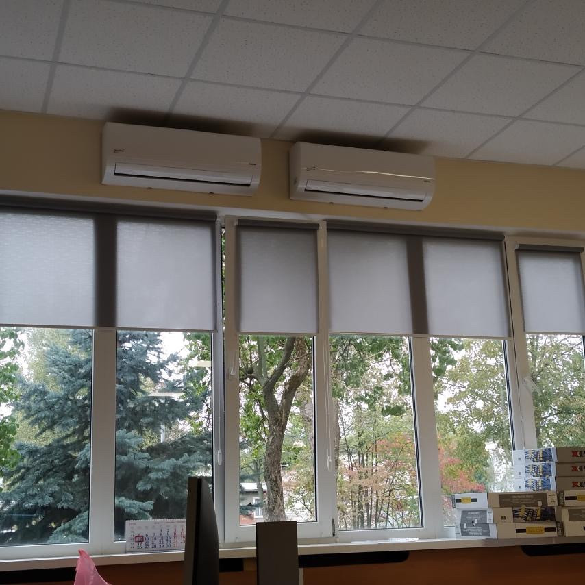 Готові рулонні штори Льон 7436 (сірий колір) з фіксацією