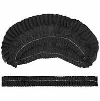 Одноразовые полипропиленовые шапочки черные 100 шт