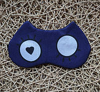 Удобная мягкая маска для сна повязка на глаза Котик с ушками №1