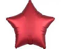 Фольгированный шар Звезда, цвет - красный сатин 18' Anagram