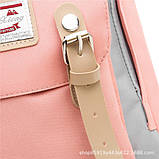 Рюкзак — сумка молодіжний жіночий, рожево-сірий, фото 6