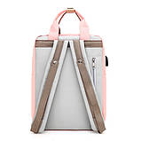 Рюкзак — сумка молодіжний жіночий, рожево-сірий, фото 4