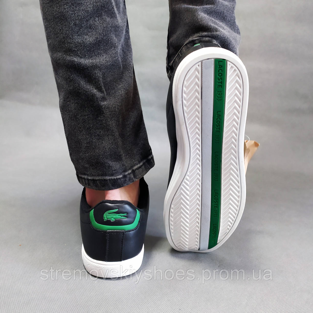 Чоловічі кросівки Lacoste чорні StremovskiyShoes - фото 2 - id-p1661630022