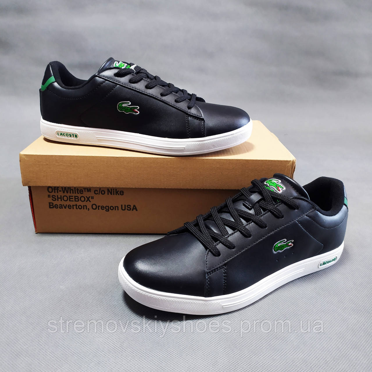 Чоловічі кросівки Lacoste чорні StremovskiyShoes - фото 3 - id-p1661630022