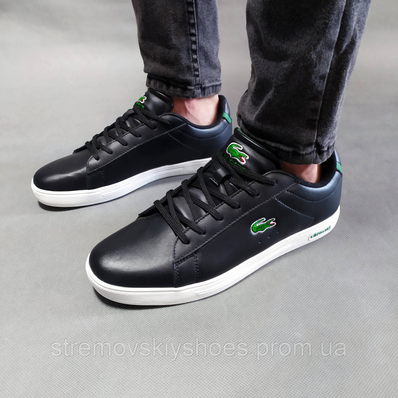 Чоловічі кросівки Lacoste чорні StremovskiyShoes - фото 4 - id-p1661630022