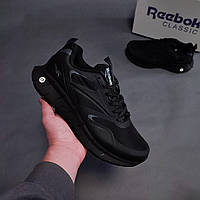 Зимові чоловічі кросівки reebok t zig kinetica all black чорні StremovskiyShoes