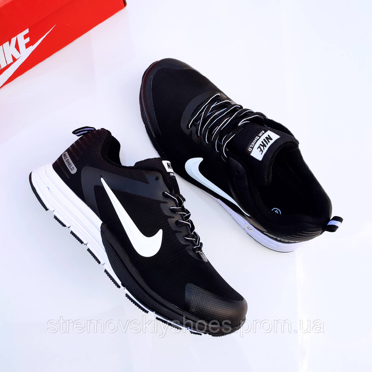 Чоловічі кросівки Nike Air Shield чорні (термо) StremovskiyShoes - фото 6 - id-p1661630036