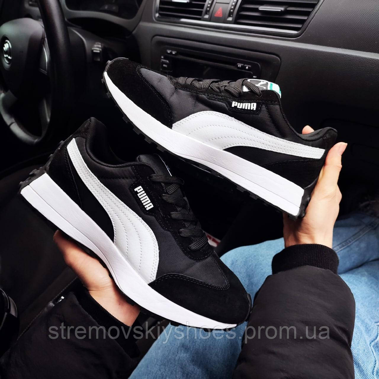 Мужские кроссовки Puma черные StremovskiyShoes - фото 1 - id-p1661630044