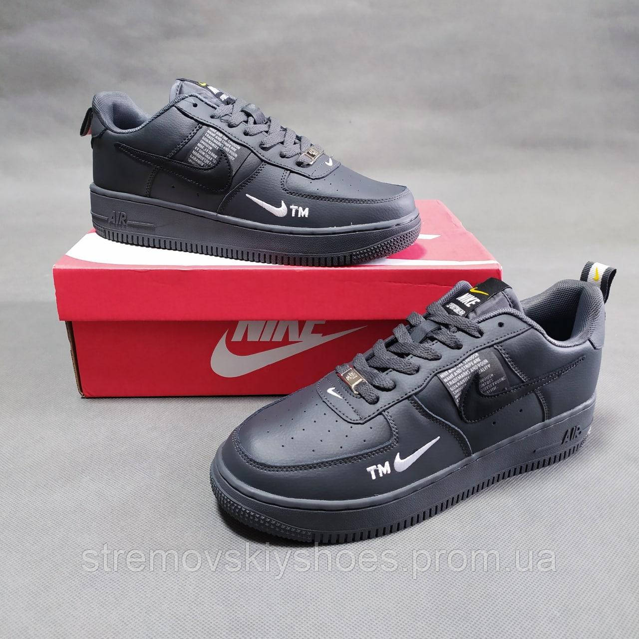 Чоловічі кросівки Nike Air Force сірі StremovskiyShoes - фото 3 - id-p1661630064