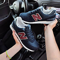 Чоловічі кросівки New Balance 574 темно-сині StremovskiyShoes