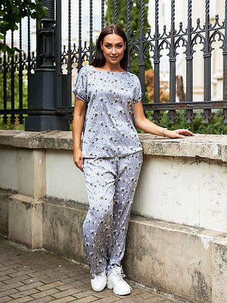 Комфортний жіночий костюм Блуза+Брюки, тканина "Шовк Армані" 50, 52, 54, 56, 58, 60, 62 розмір 50, фото 2