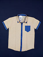Детская рубашка для мальчика с коротким рукавом Gabbi RB-3 122см персиковая 11291