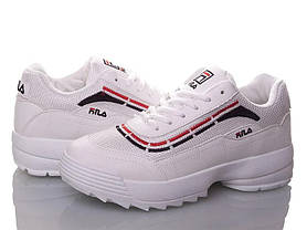 Fila Disruptor кросівки Білі зі смугою на високій підошві демісезон жіночі, фото 3
