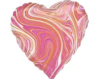 Фольгированный шар Сердце Anagram , цвет - "Агат" розовый