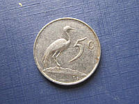 Монета 5 центов ЮАР 1975 фауна птица