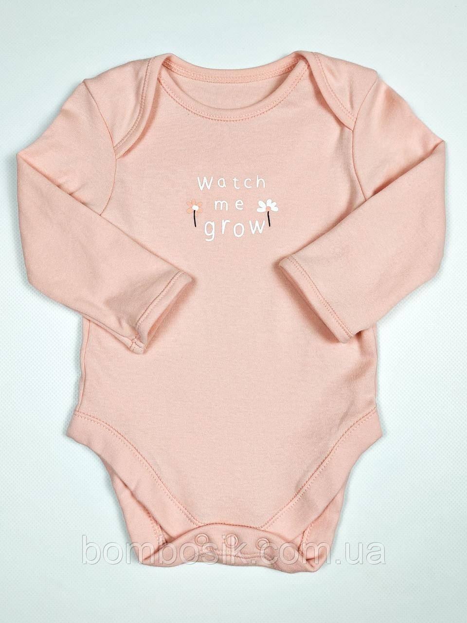 Бодік з довгим рукавом для дівчинки George, 0-3м (56-62см), фото 1