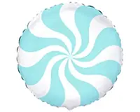 Фольгированный шар Круг "Карамелька" Flexmetal 18`, цвет - нежно-голубой