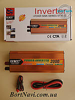 Перетворювач автоінвертор UKC 12 V на 220 V 2000 W