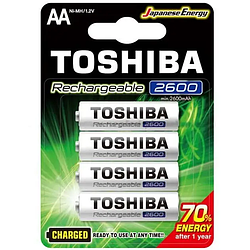 Акумулятори АА пальчикові 2600mAh TOSHIBA Ready to Use Ni-MH R06 1.2V 4шт