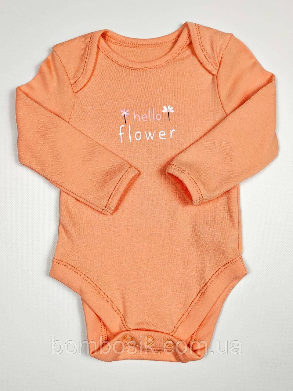 Бодік з довгим рукавом для дівчинки George, 0-3м (56-62см), фото 1