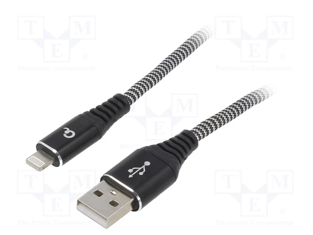 Кабель USB 2.0 тип АM - Lightning 2 м Cablexpert (CC-USB2B-AMLM-2M-BW), фото 1
