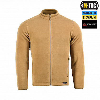 Тактична флісова кофта всу без капюшона M-TAC Nord Fleece Polartec, фліска ЗСУ колір койот