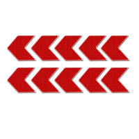 Комплект из 10 красных светоотражающих наклейок в форме стрелки для автомобиля (NS0021_1)