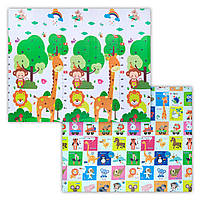 Двосторонній, складний, ігровий дитячий термокилимок 180х200см "Ростомір | Тварини зі словами", з сумкою