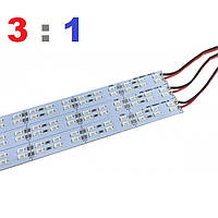 LED фитолинейка для растений SMD 5630 12в 32вт 144Led (3 красных, 1 синий)