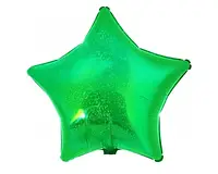 Фольгированный шар "Звезда голограмма" 18`, цвет - зеленый