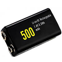 Аккумулятор крона SOSHINE 500mAh 9V 6F22 Li-Po USB port с индикатором заряда 1шт