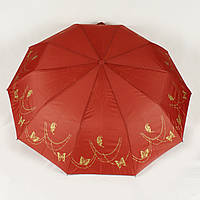 Зонт женский складной полуавтомат бордовый Bellissimo бабочки