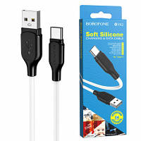 Кабель Borofone BX42 Soft Silicone USB - Type-C 3A/1m (белый)