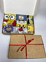 Комплект женских носков 36-39 8 шт с героями мультфильмов в подарочной коробке