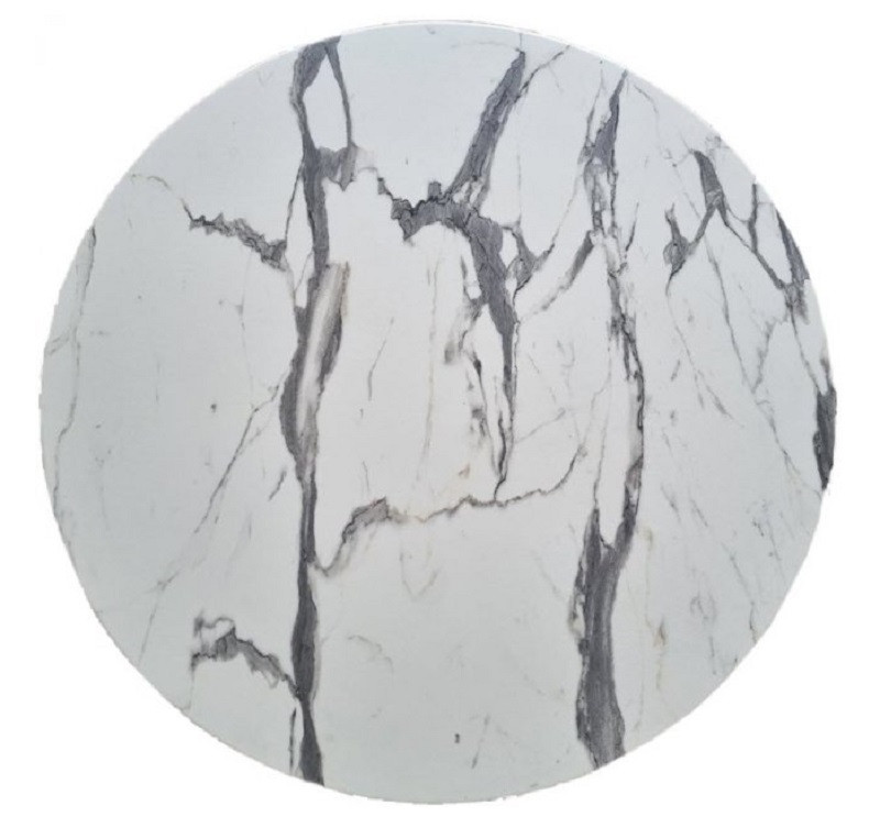 Круглая столешница Верзалит Werzalit, диаметр 70 см белый мрамор - фото 1 - id-p1661724193